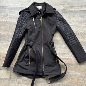 MICHAEL Michael Kors Black Quilted Trench Coat